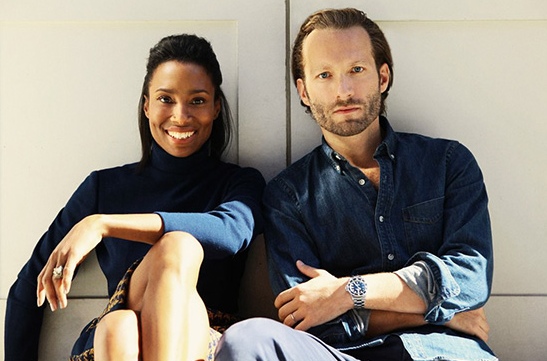 DooBop cofounders Jodie Patterson, left, and Benjamin Bernet, right, seated together