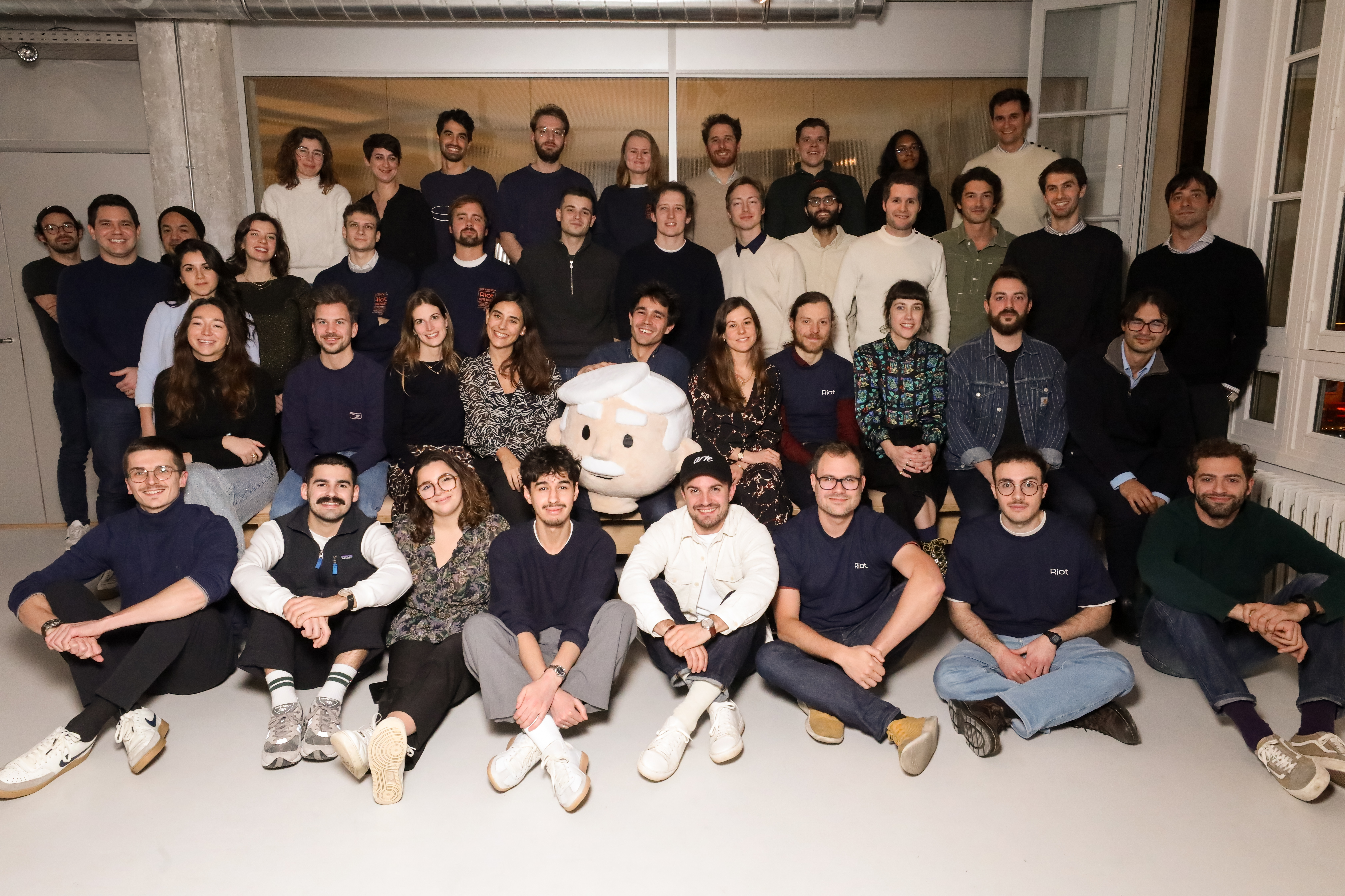 Benjamin Netter with the Riot team gathered in their office