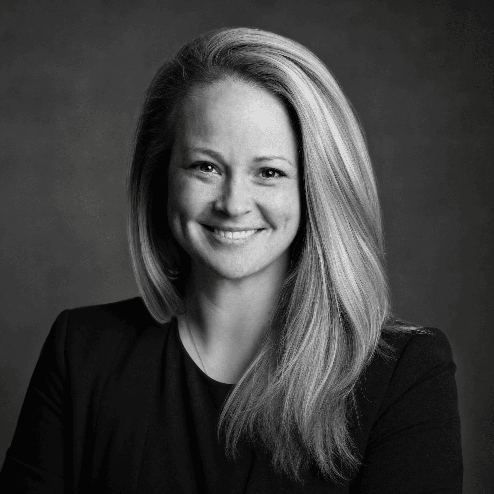 Black-and-white portrait of Best Practice Media founder Claire Winslow Brown