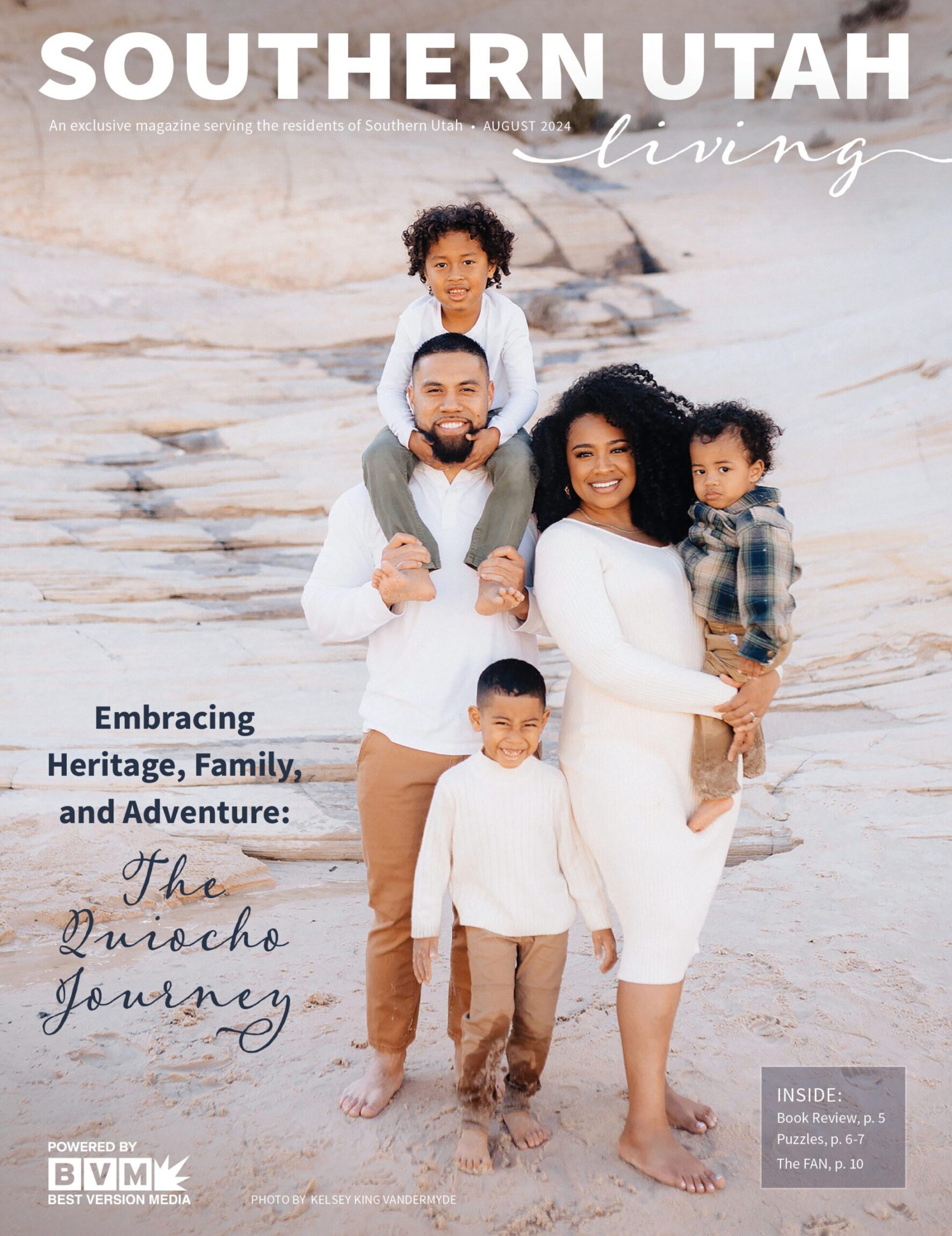 Cover of Southern Utah Living, a Best Version Media neighborhood magazine, featuring a local family