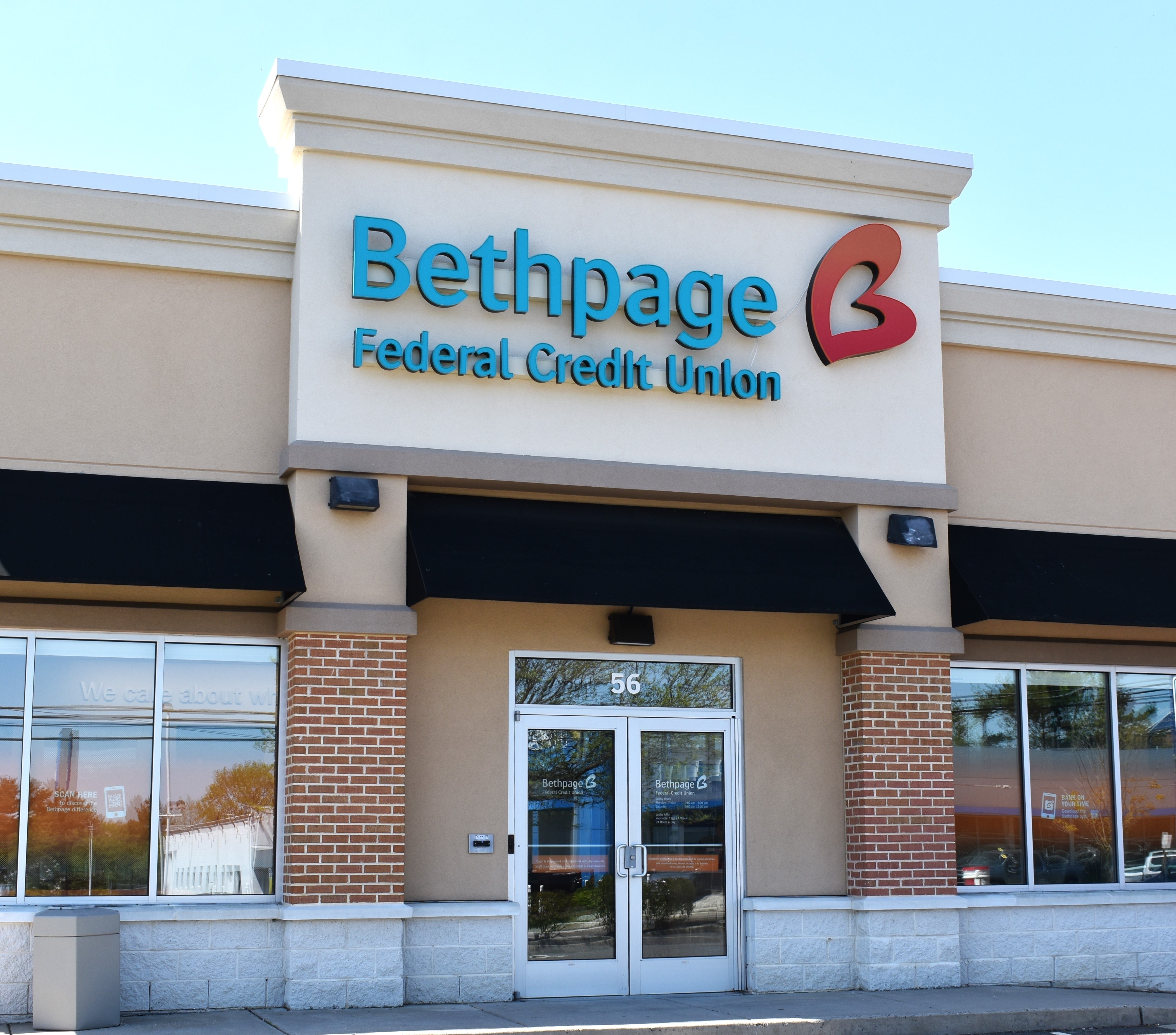 The Cherry Hill credit union branch displaying its former Bethpage sign