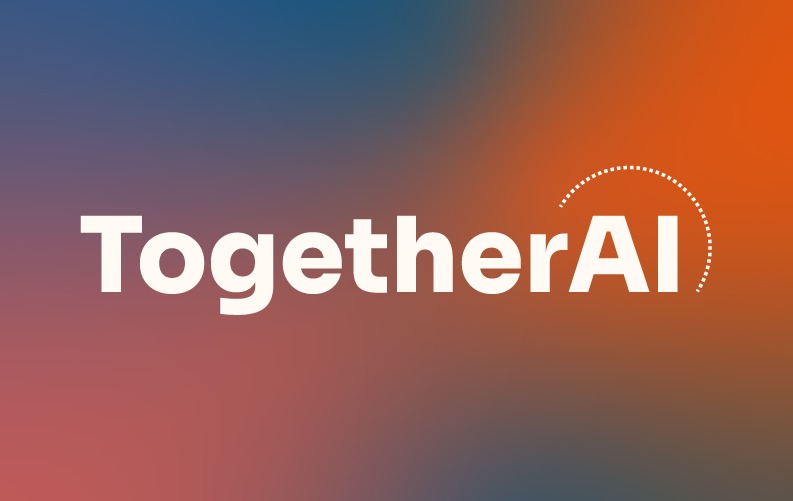 TogetherAI product wordmark on an orange, blue and rose gradient