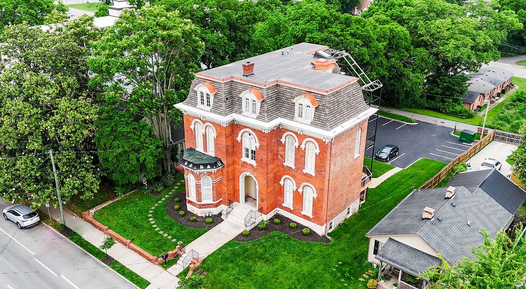 Aerial view of the historic Howell House, BHA Strategy's Nashville office
