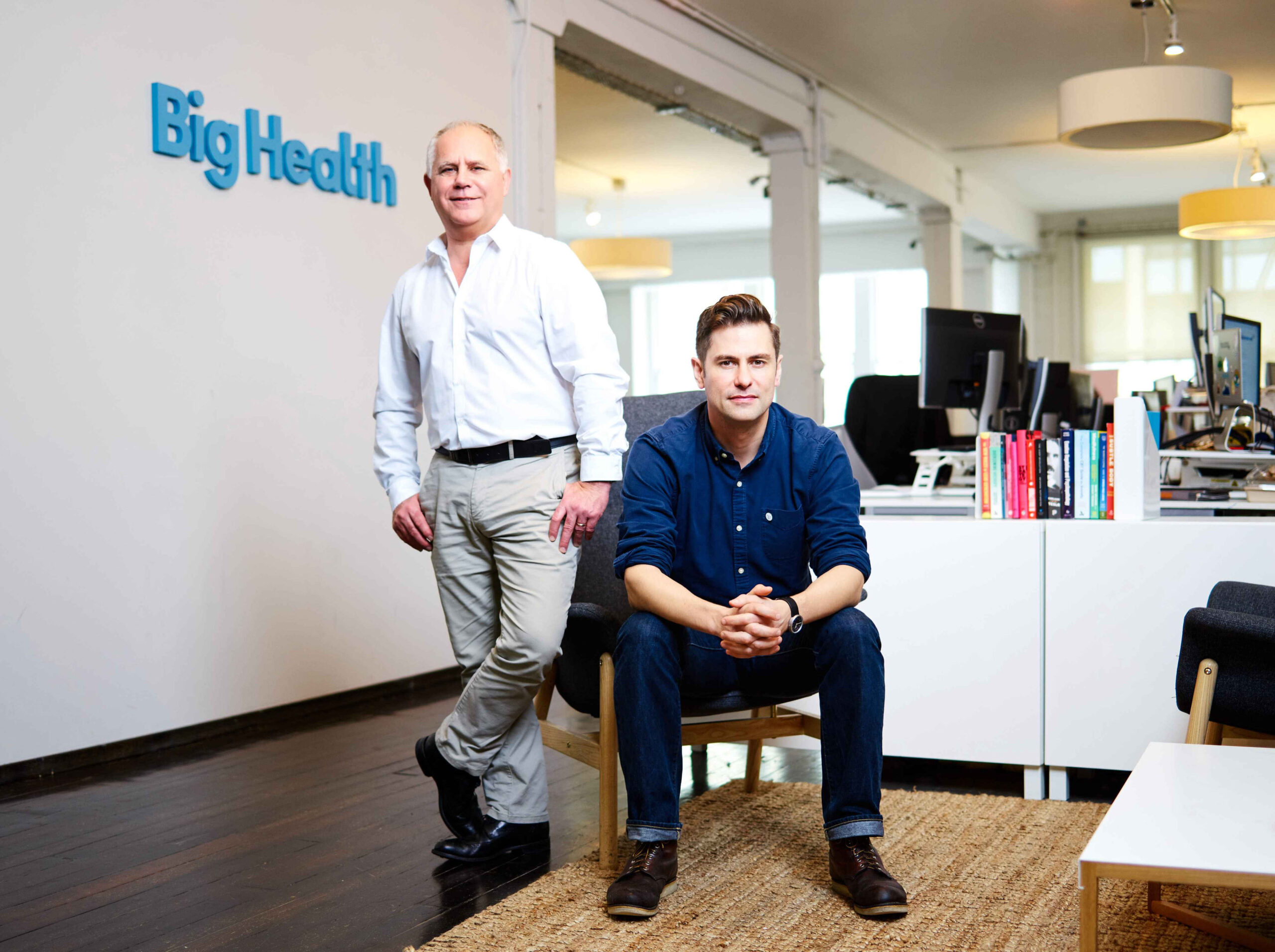 Big Health co-founders Colin Espie and Peter Hames in an office