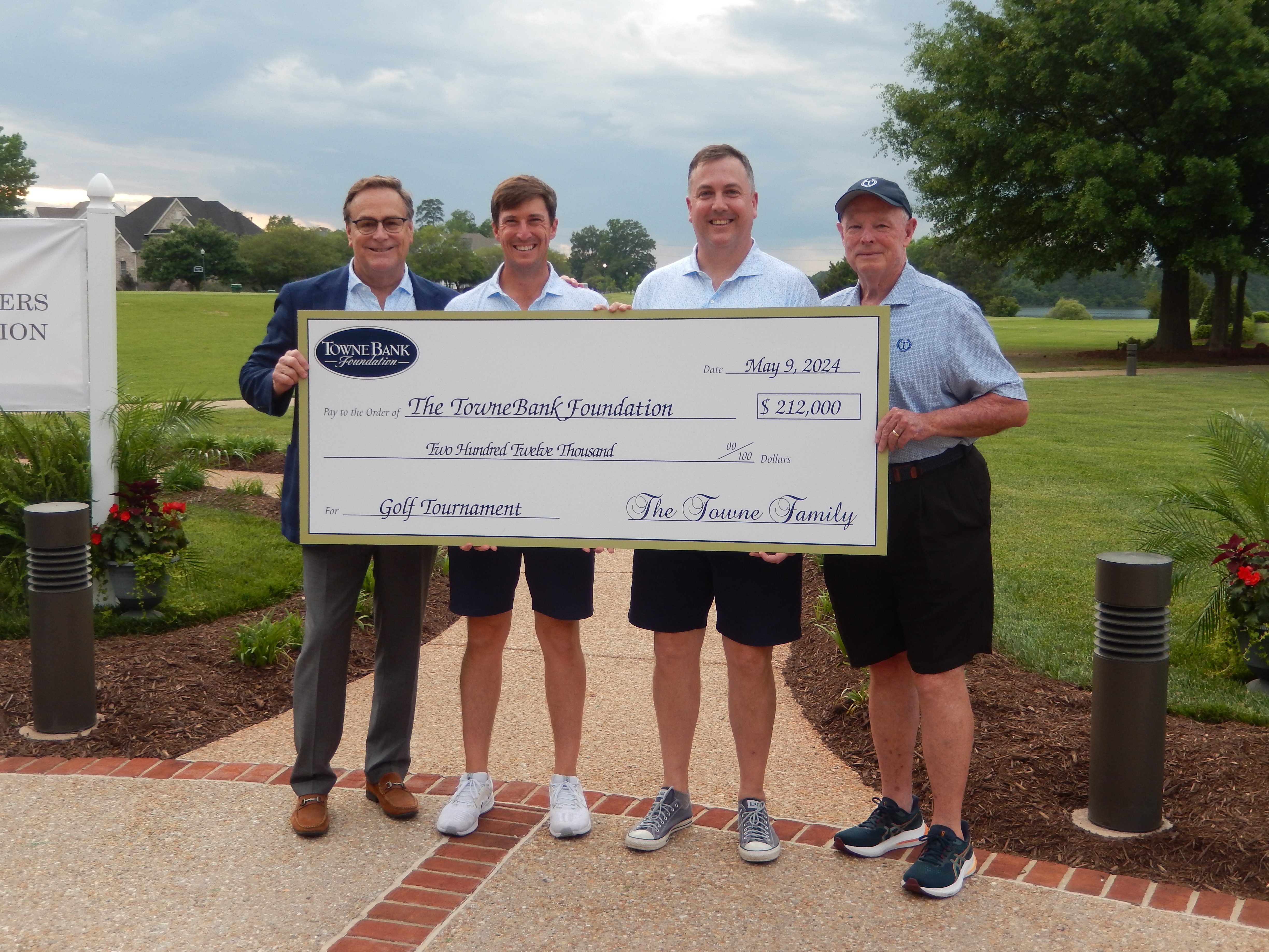 Billy Foster, Andy Rivenbark, John Fruit and Bob Aston together at the 2024 TowneBank Foundation golf tournament