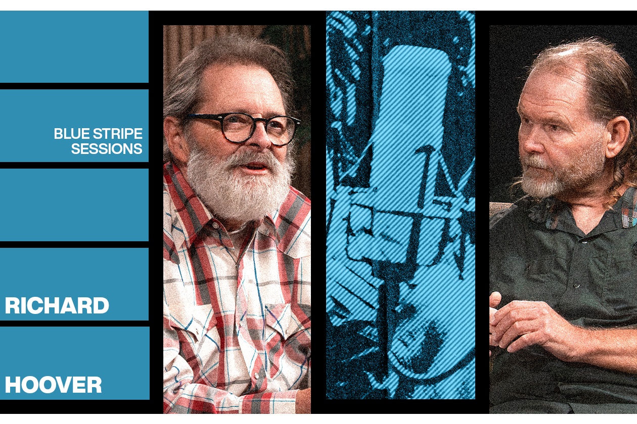 Richard Hoover, left, and Bill Putnam Jr., right, pictured for Universal Audio’s Blue Stripe Sessions.
