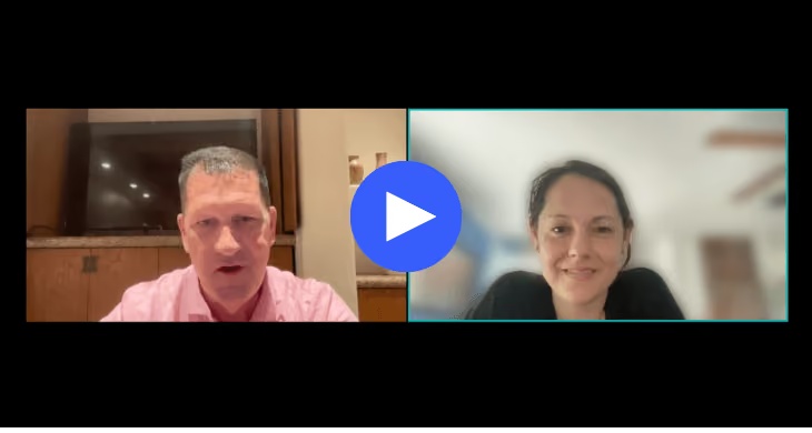 Bill Rossell, left, speaking with Hatch’s Kristen McCormick in a scaling webinar