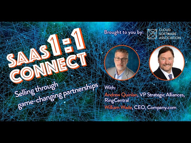 SaaS Connect promotional image featuring Drew Quinlan at left and Bill Wade at right