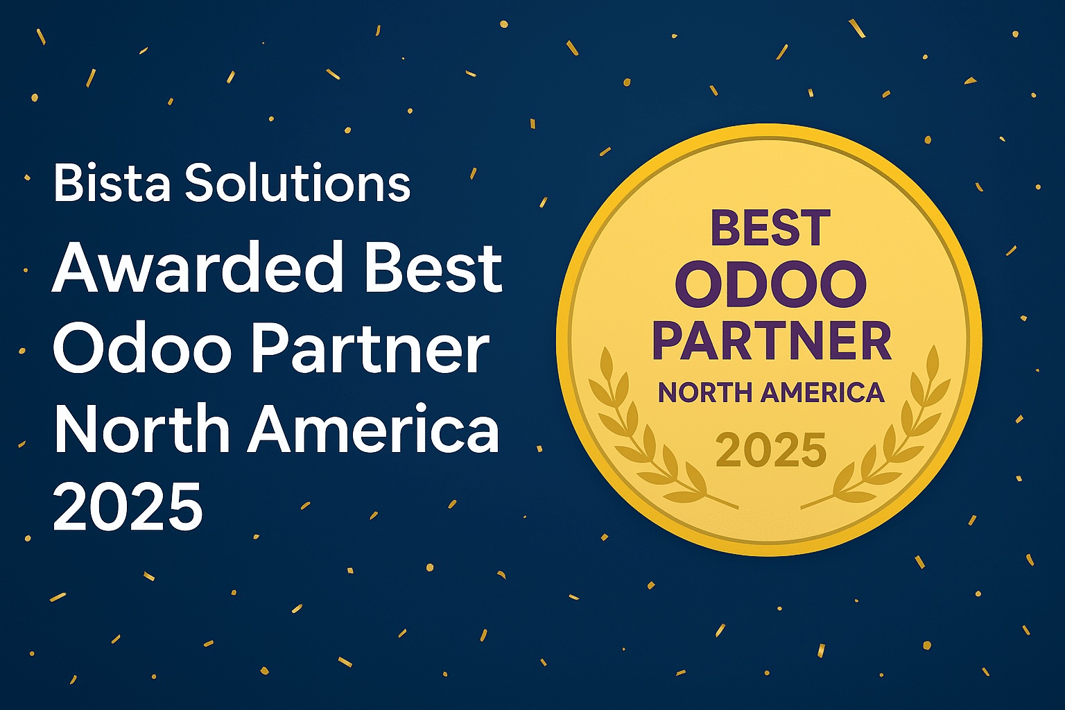 Bista’s company-published artwork announcing its 2025 Odoo North America partner award