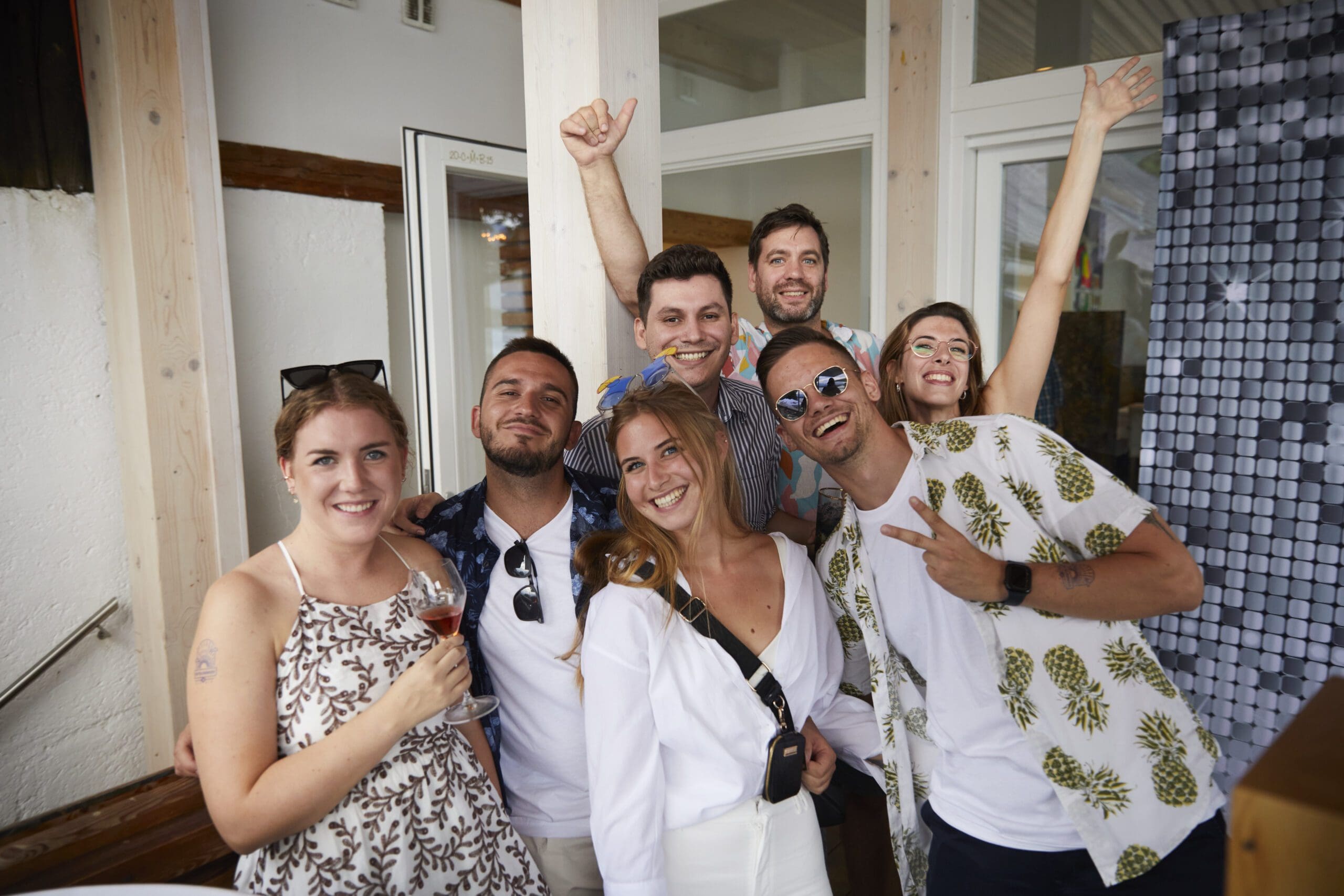 Bitmovin team gathered outdoors at a company summer event