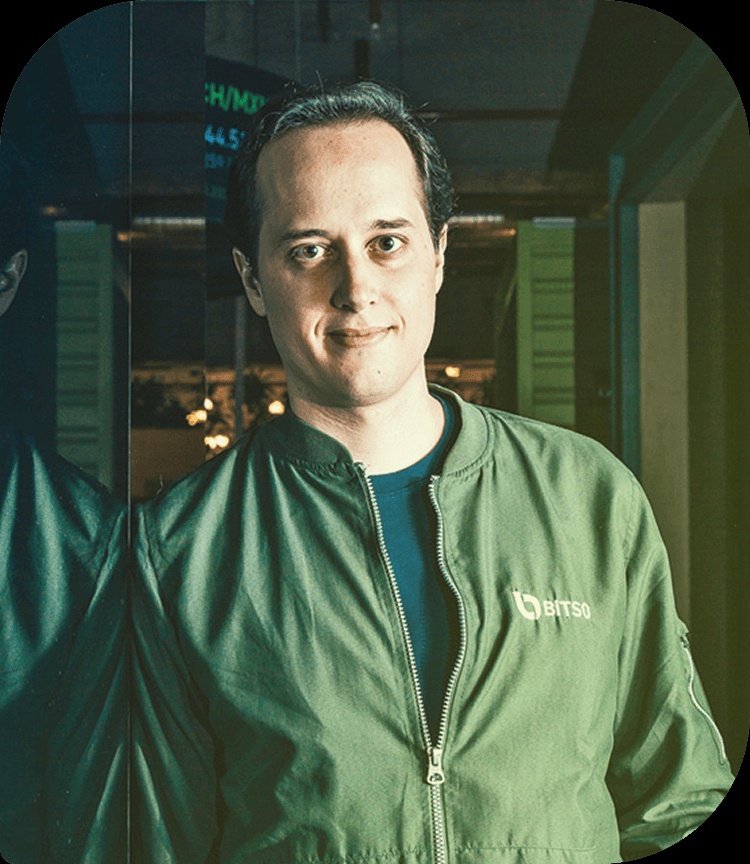 Daniel Vogel, Bitso co-founder and CEO, wearing a Bitso jacket