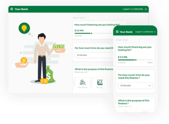 Example of a Biz2X configurable business lending interface