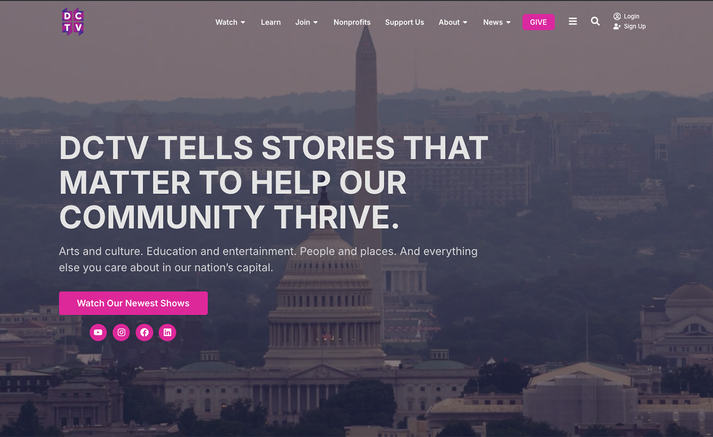 DCTV website homepage redesigned by Black Digital
