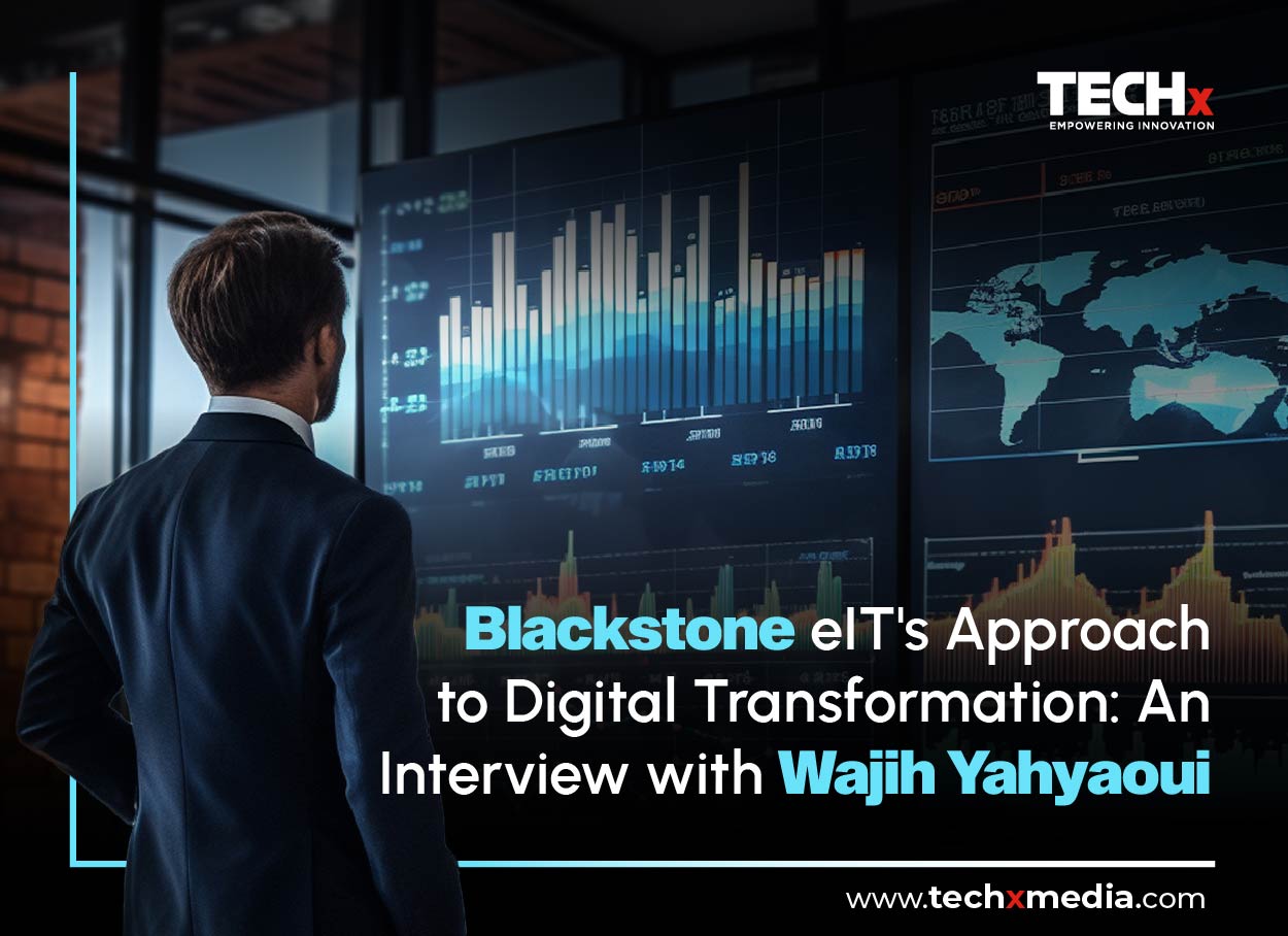 TECHx editorial cover for an interview about BlackStone eIT’s digital transformation approach
