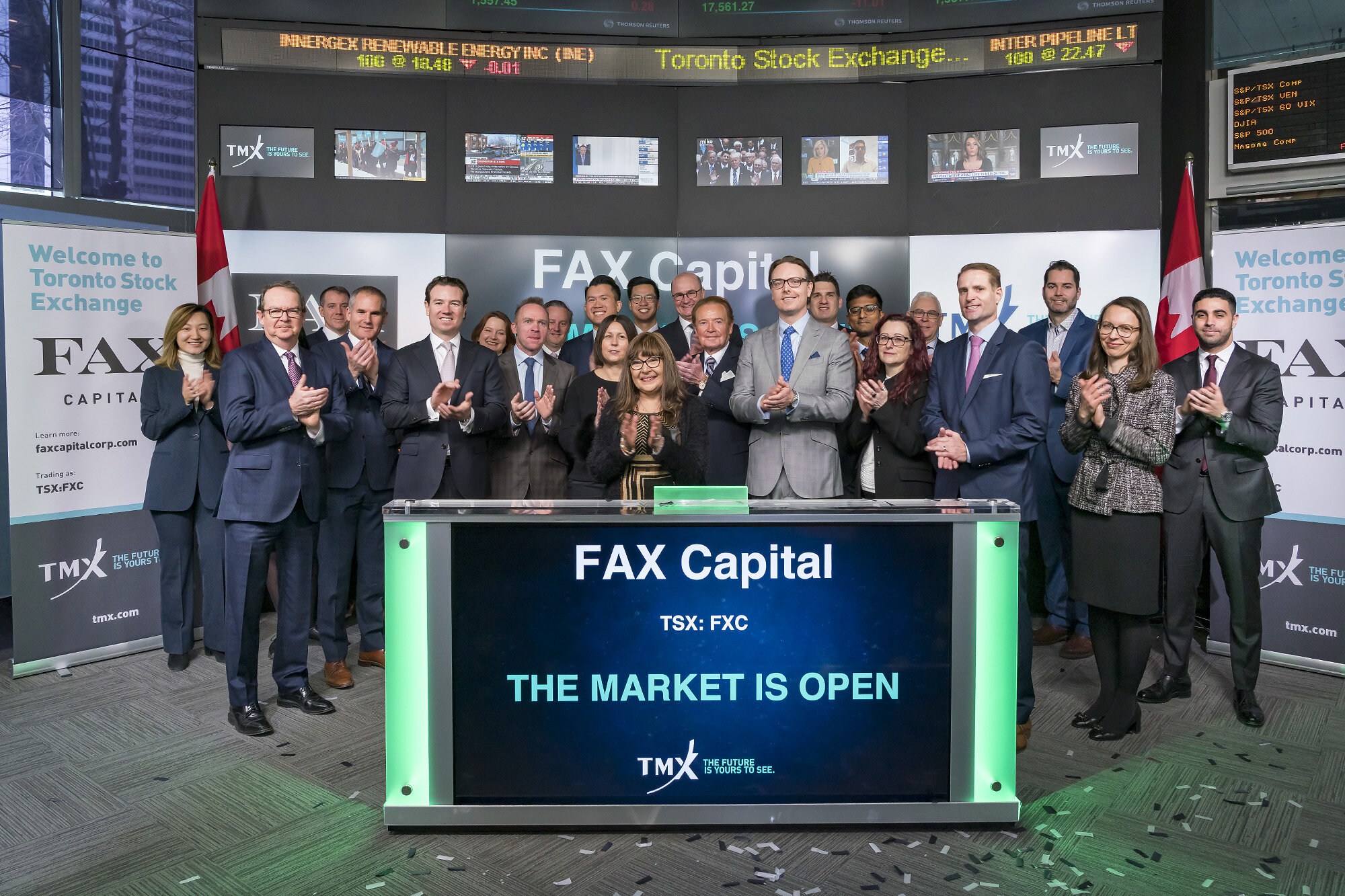 FAX Capital representatives at the Toronto Stock Exchange market-opening ceremony
