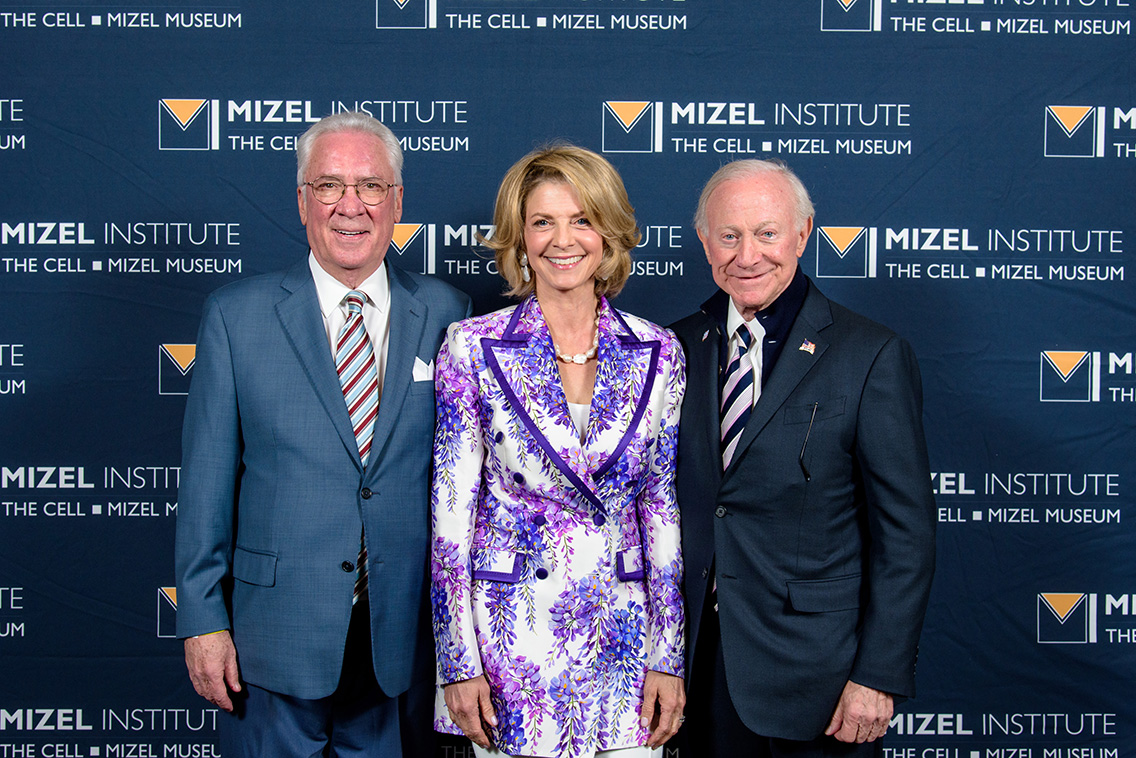 Blair Richardson, at left, with fellow attendees at a Mizel Institute event