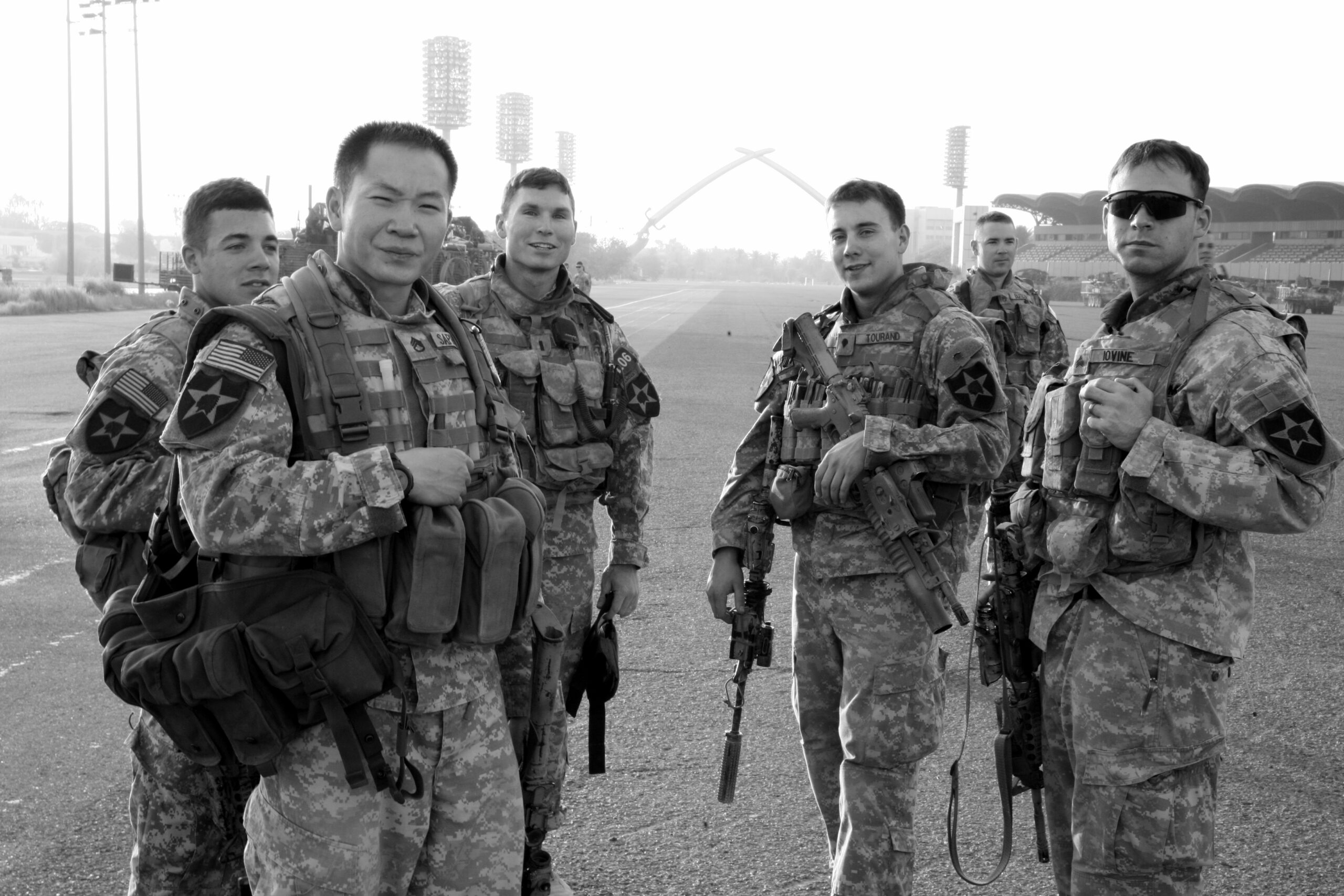 Hall with his sniper teams in the Green Zone in Baghdad