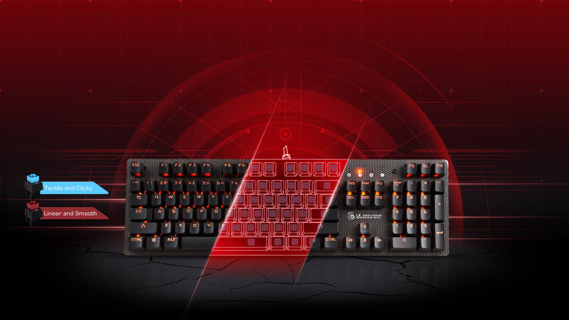 Bloody Light Strike optical mechanical keyboard with RGB backlighting