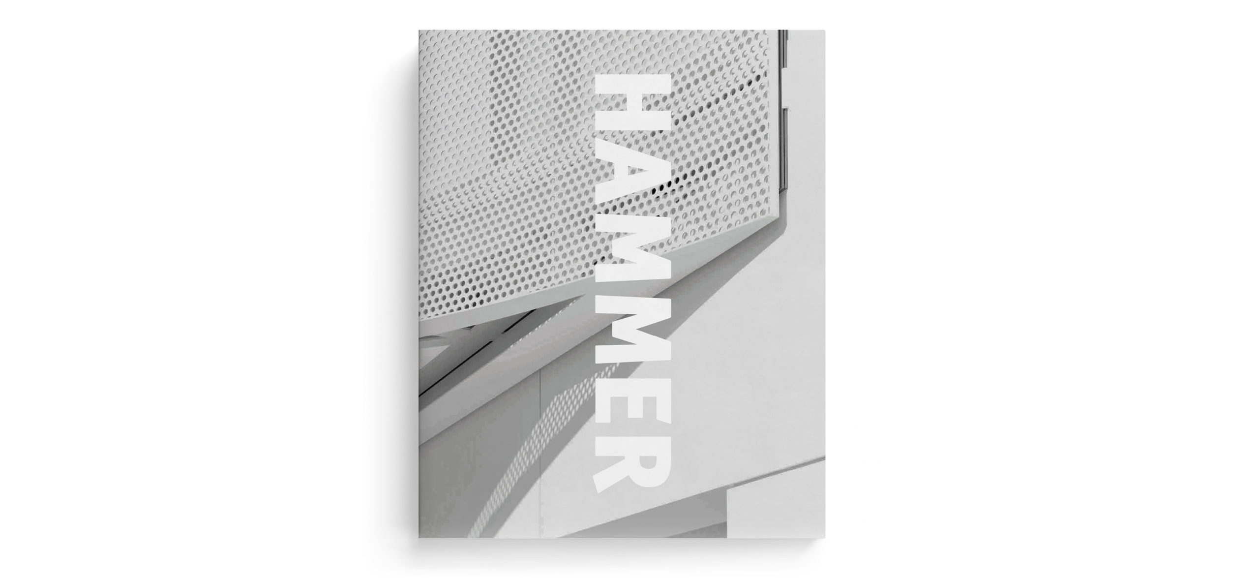 Hammer Museum fundraising book with a monochrome architectural photograph on its cover