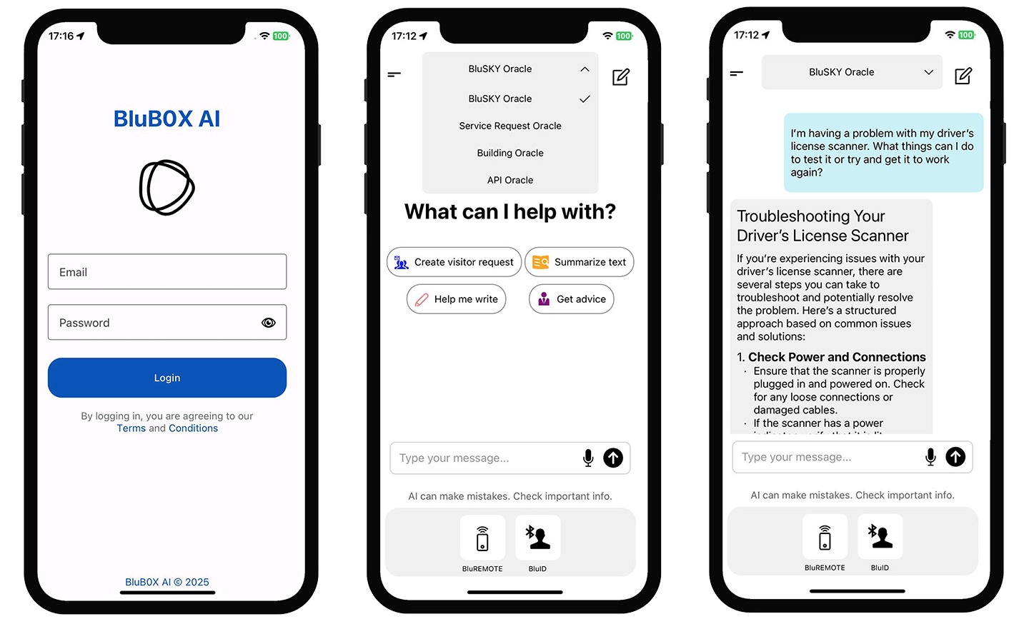 BluB0X Building Oracle interface shown on multiple devices