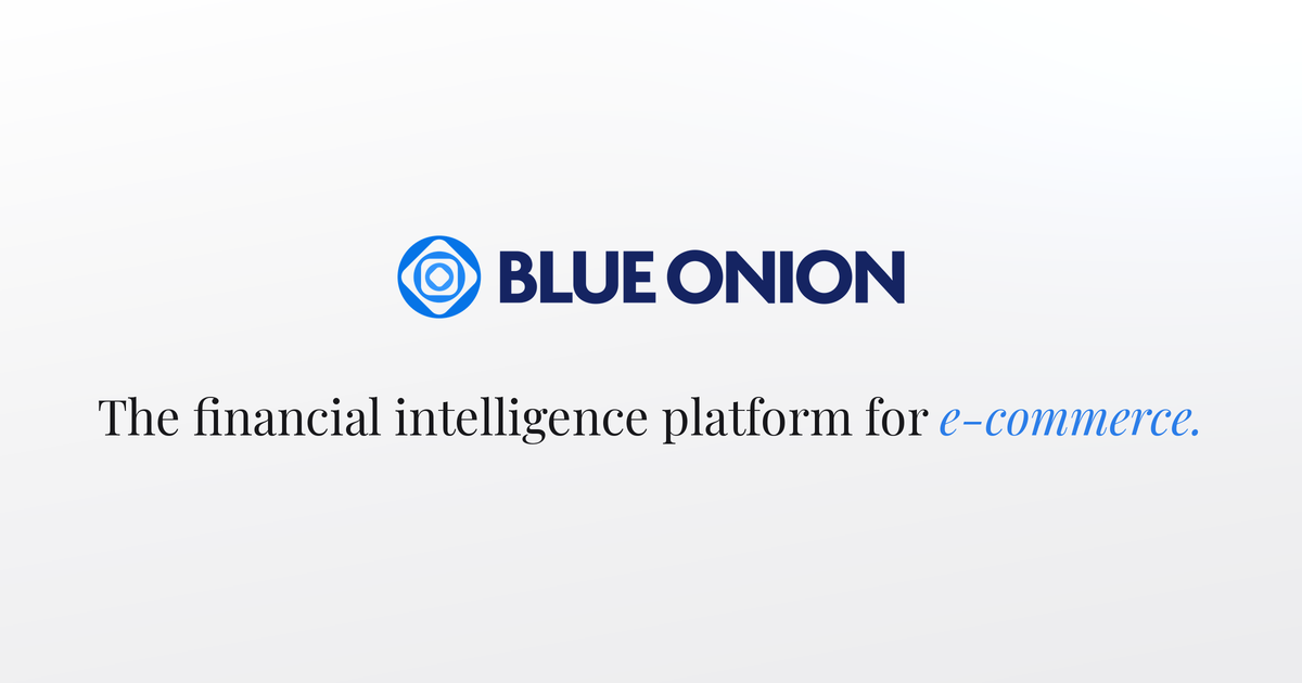 Blue Onion logo and tagline: the financial intelligence platform for e-commerce