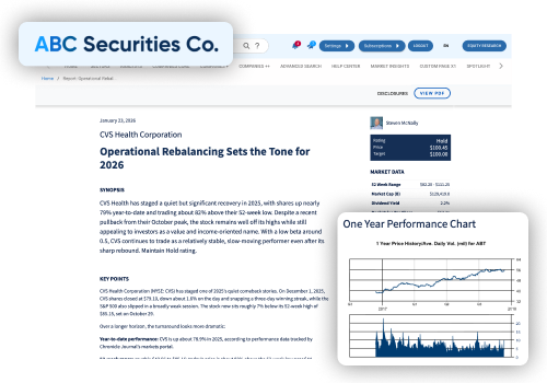 BlueMatrix illustration of a branded research portal on desktop and mobile