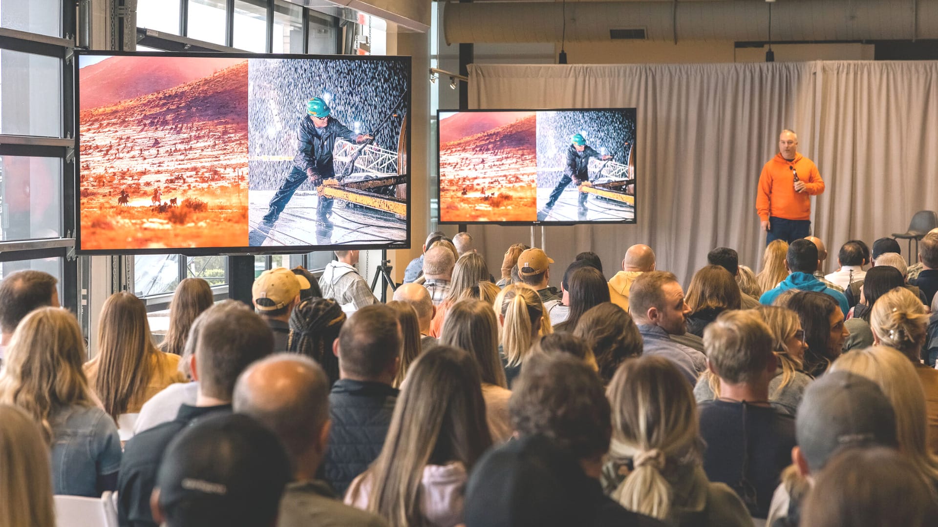 Carhartt event production photographed for Bluewater's sales meeting case study
