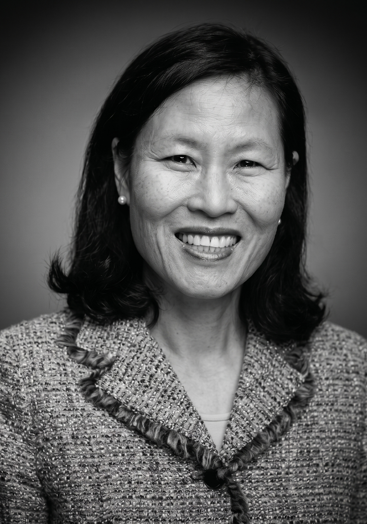 Black-and-white portrait of Boathouse chief strategy officer Sonia Chung