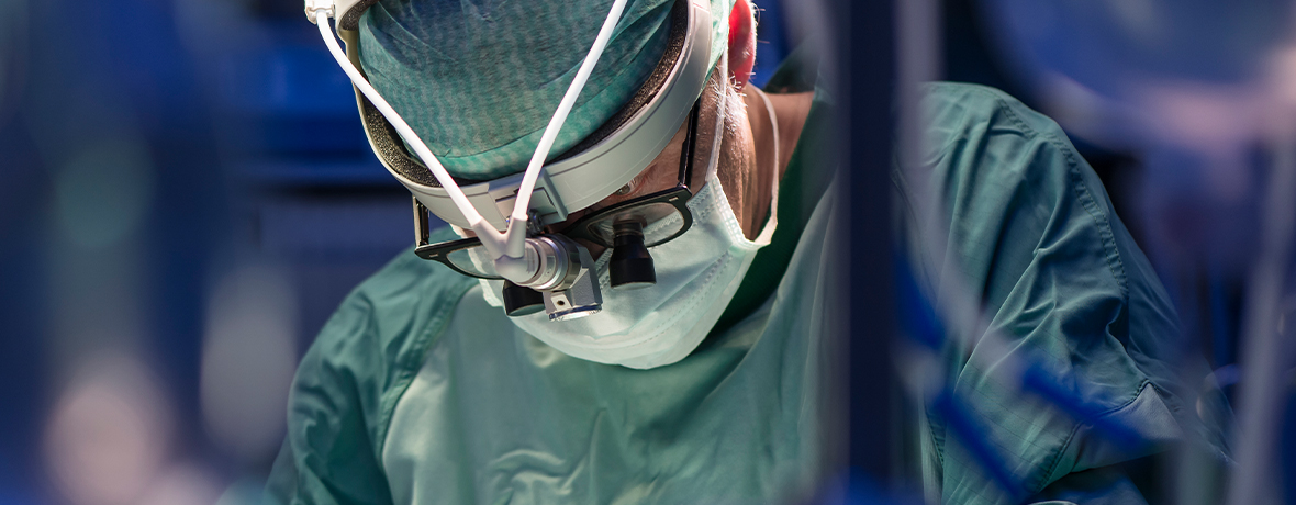 A surgeon at work, from Boathouse's Mass General Brigham Cancer Institute case study