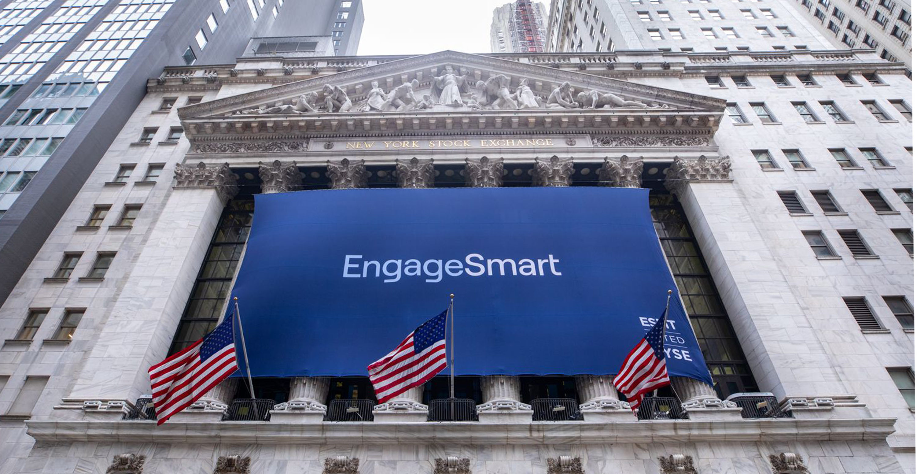 EngageSmart banner on the facade of the New York Stock Exchange