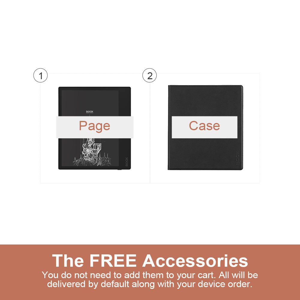 BOOX Page bundled with a magnetic case as free accessories