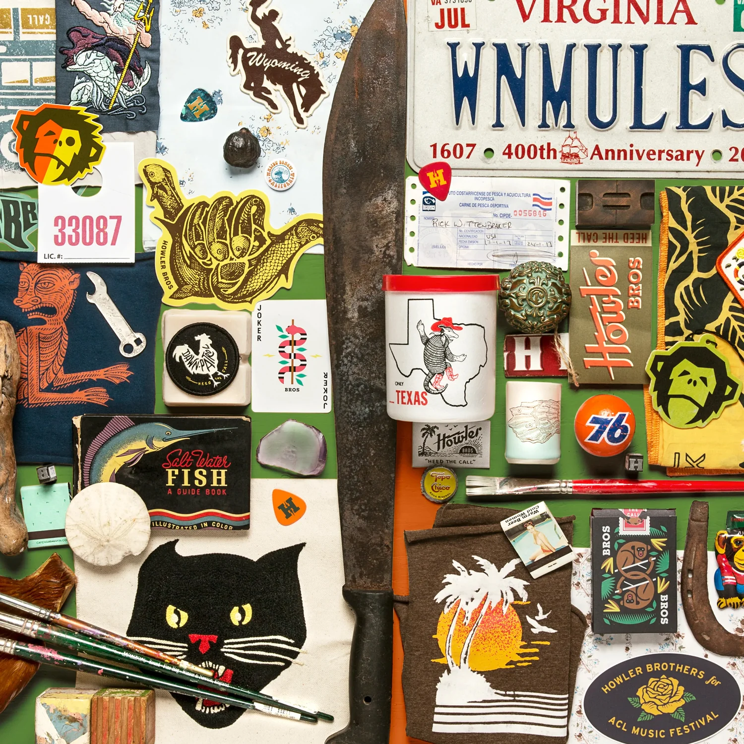 Howler Brothers patches, stickers, keepsakes and fishing memorabilia
