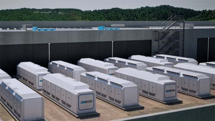 BorgWarner industrial turbine generator equipment in gray enclosures