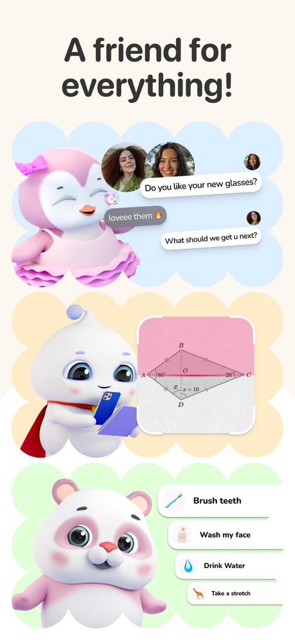 Official Friends app screenshot showing its companion experience