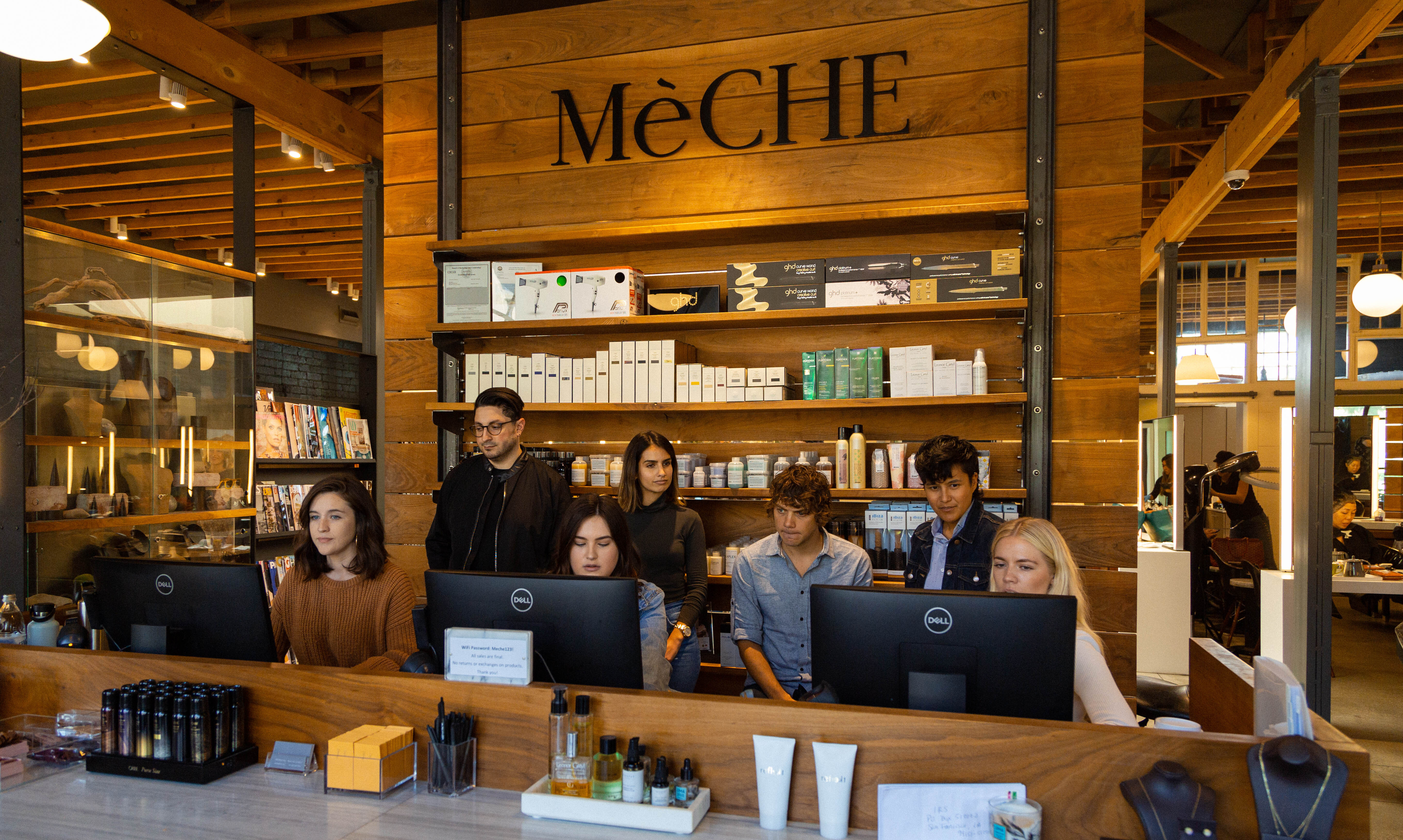 Boulevard product team gathered at Meche Salon