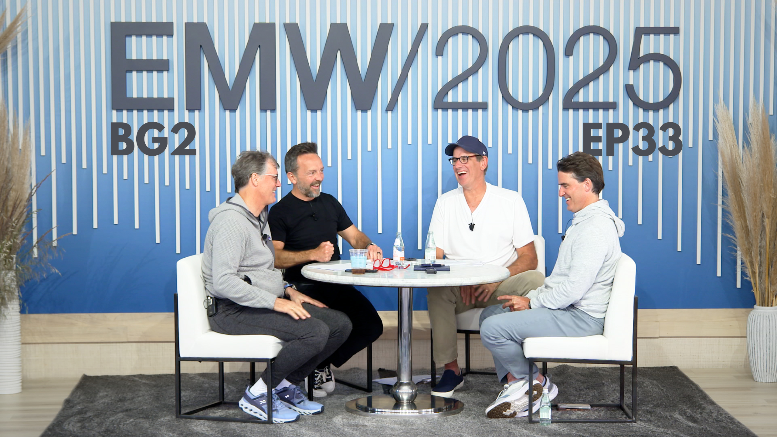 Brad Gerstner, second from left, seated with Philippe Laffont, Bill Gurley and Thomas Laffont during a BG2 conversation at East Meets West 2025.