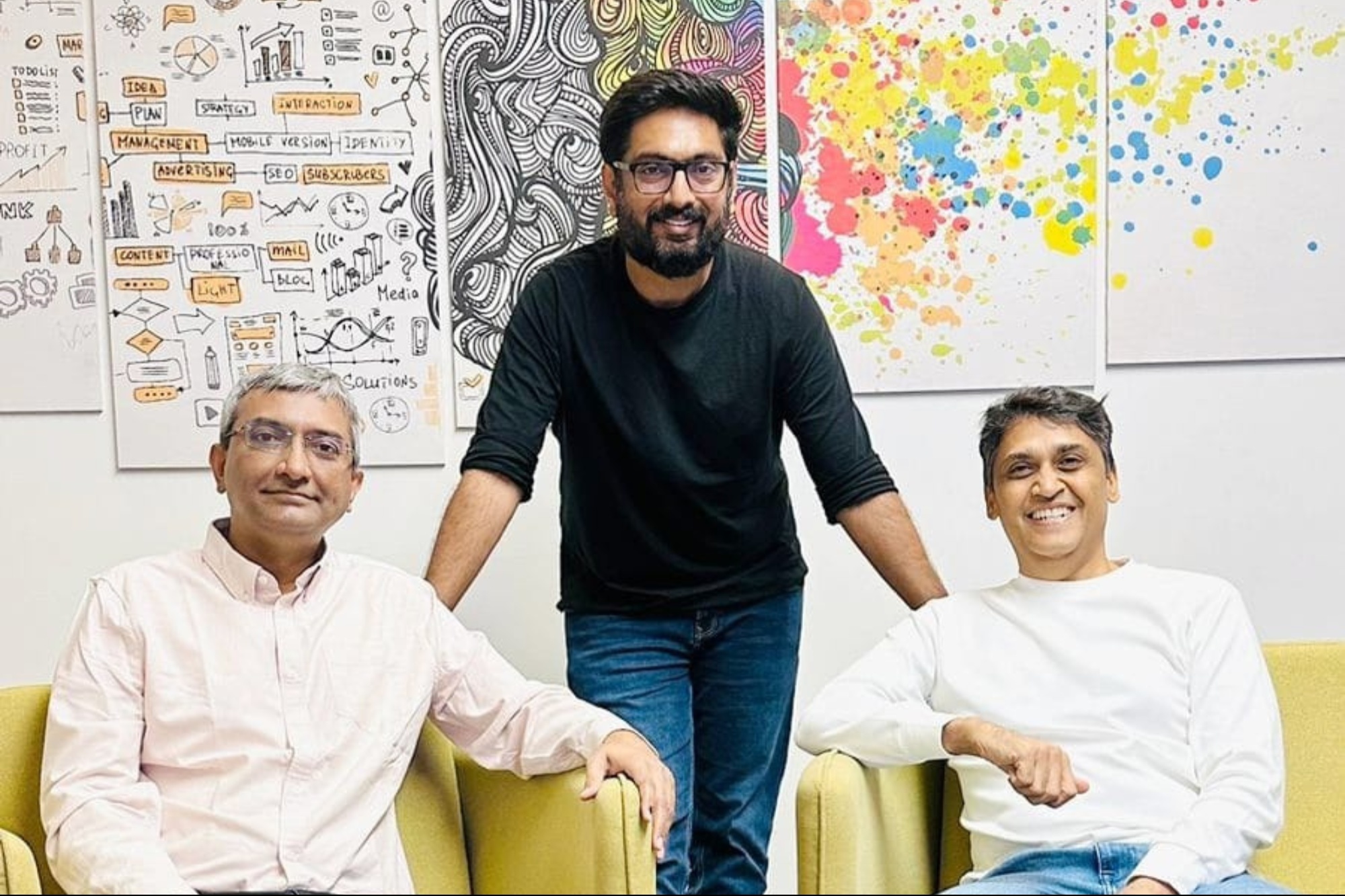BrahmVeda co-founders Vipul Kapoor, Nachiket Patel and Kashyap Pandya
