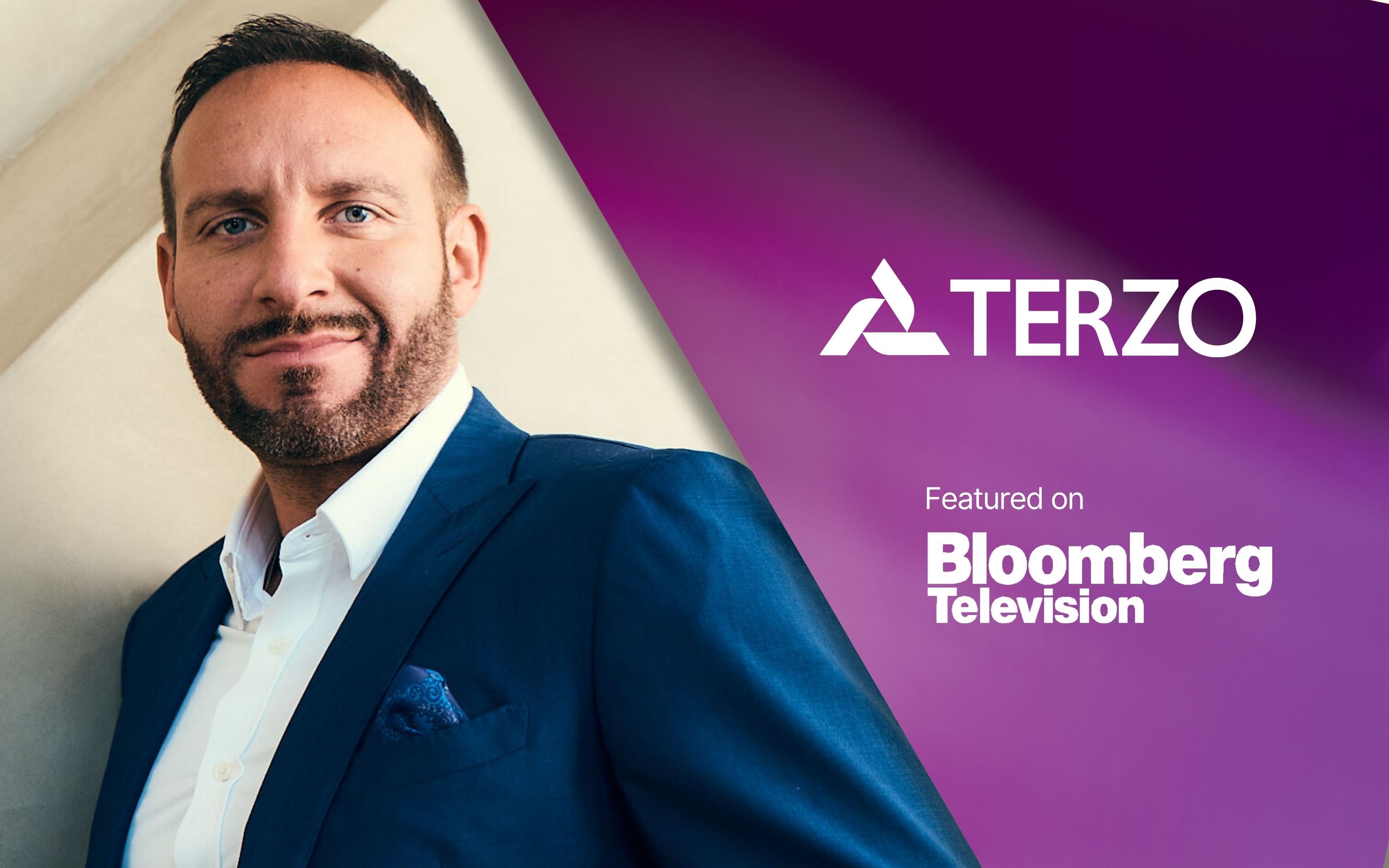 Terzo’s promotional image for Brandon Card’s Bloomberg Television interview