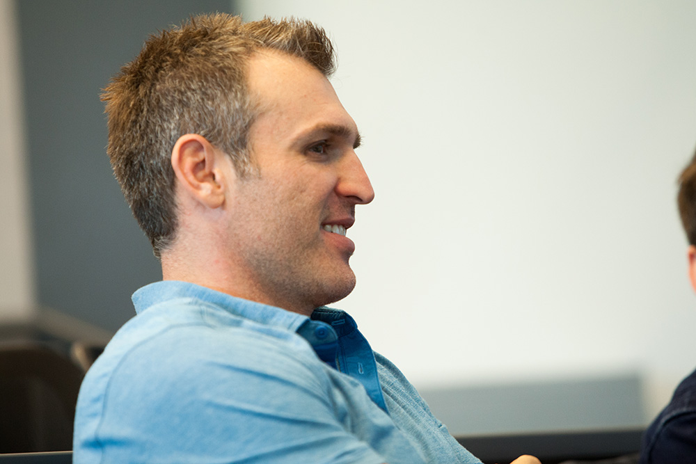 Brandon Fishman seated at Emory’s 2018 Entrepreneurship Summit