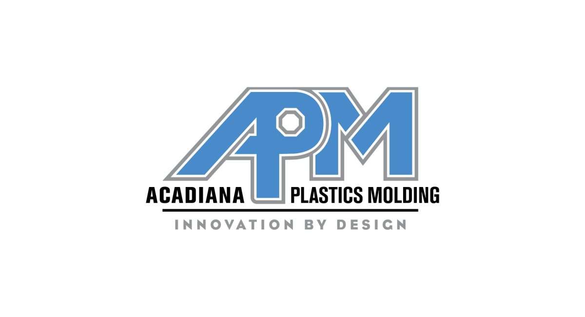 Earlier Acadiana Plastics Molding logo shown in the brandRUSSO case study