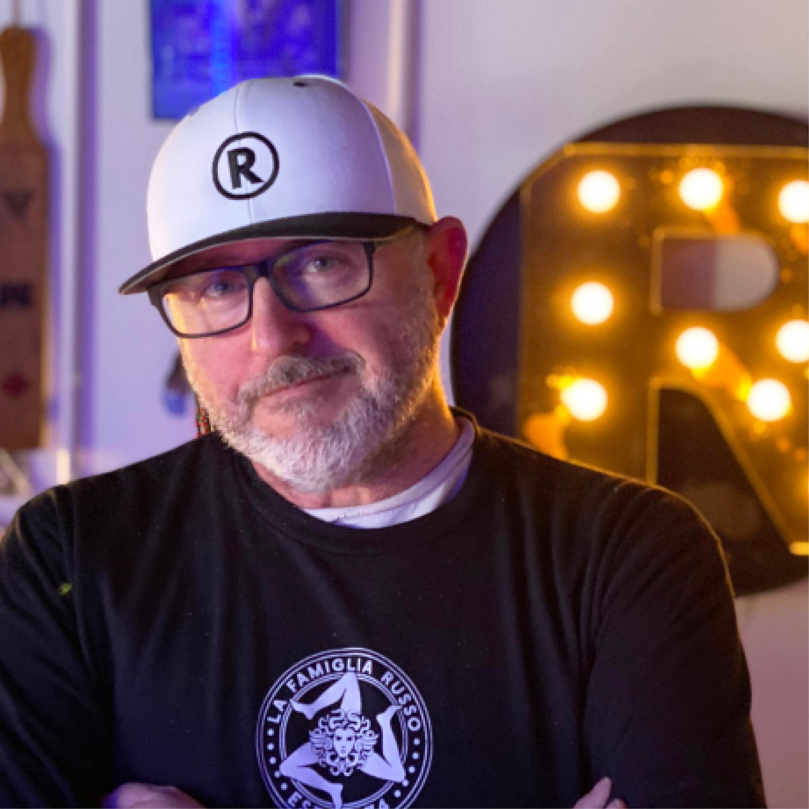 brandRUSSO co-founder and chief creative officer Michael Russo in the agency office