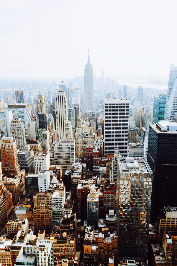 View across midtown Manhattan toward the Empire State Building