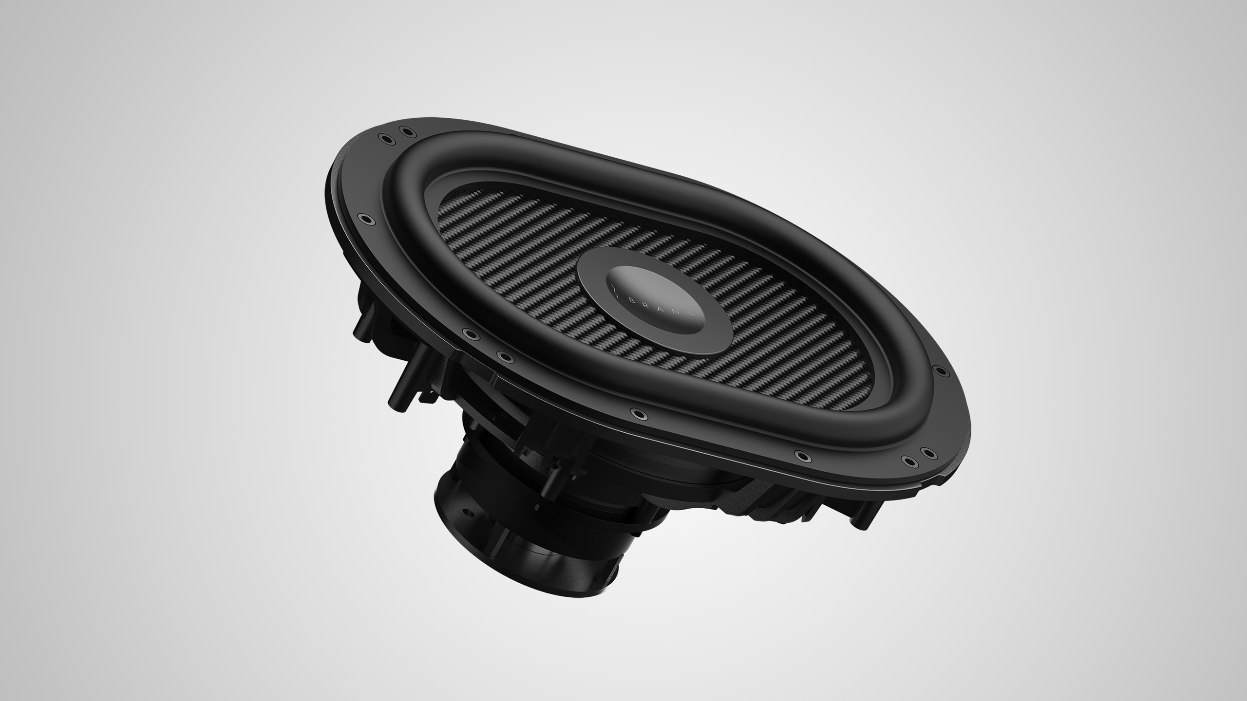 Close-up of the Brane X RAD subwoofer driver