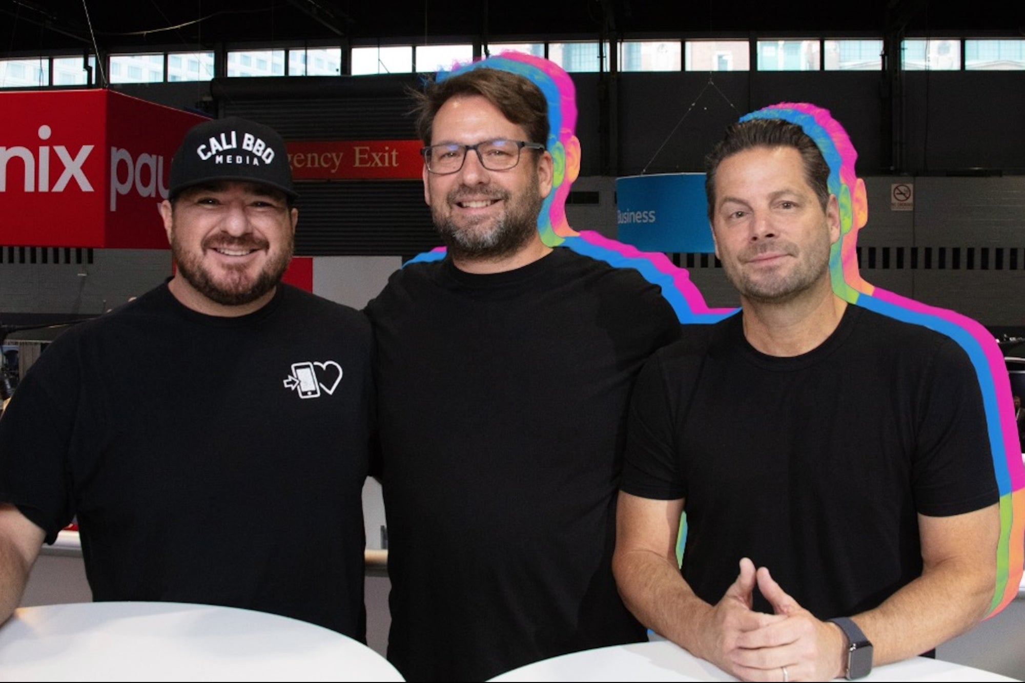 Shawn Walchef at left, Brendan Sweeney in the center and Tony Roy at right, pictured together at an industry event.