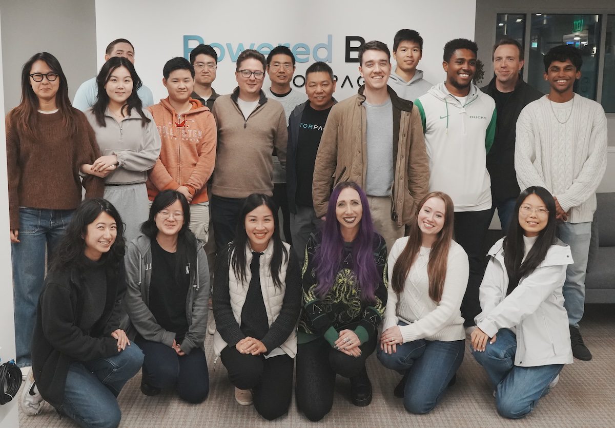 The Torpago team gathered for a group photograph in its office