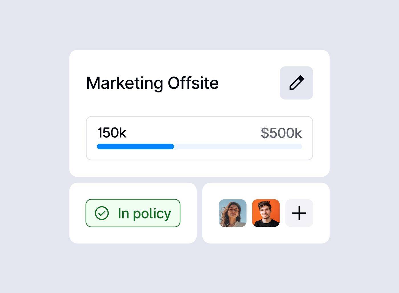 Brex product illustration showing campaign spending and expense controls