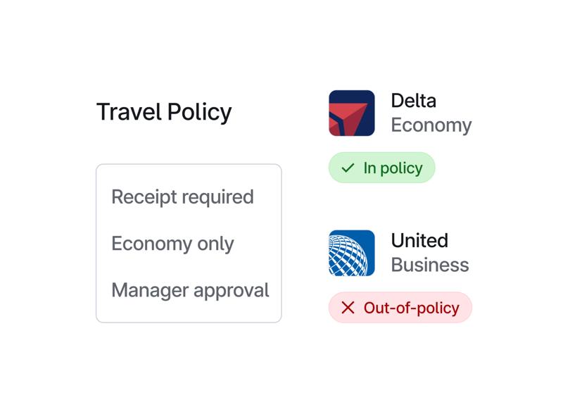 Brex expense policy interface showing automatic controls