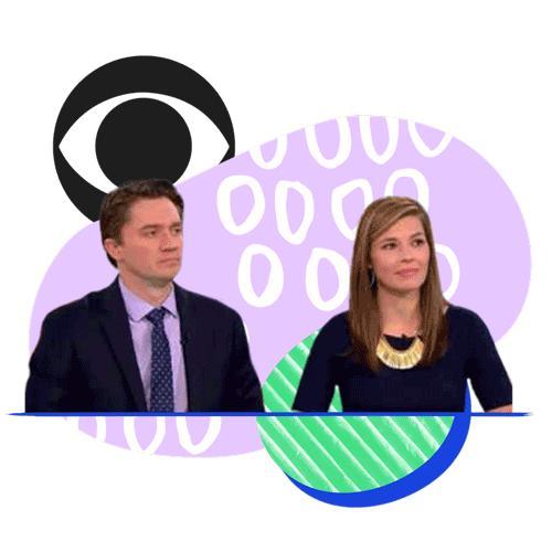 Bark anniversary graphic showing Brian Bason and Titania Jordan during their CBS This Morning appearance