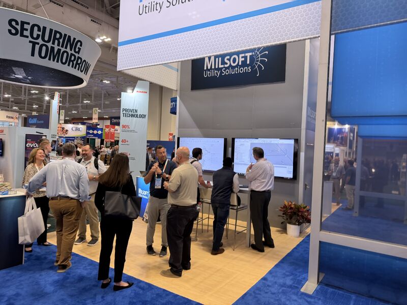 Milsoft Utility Solutions exhibition booth at an industry event