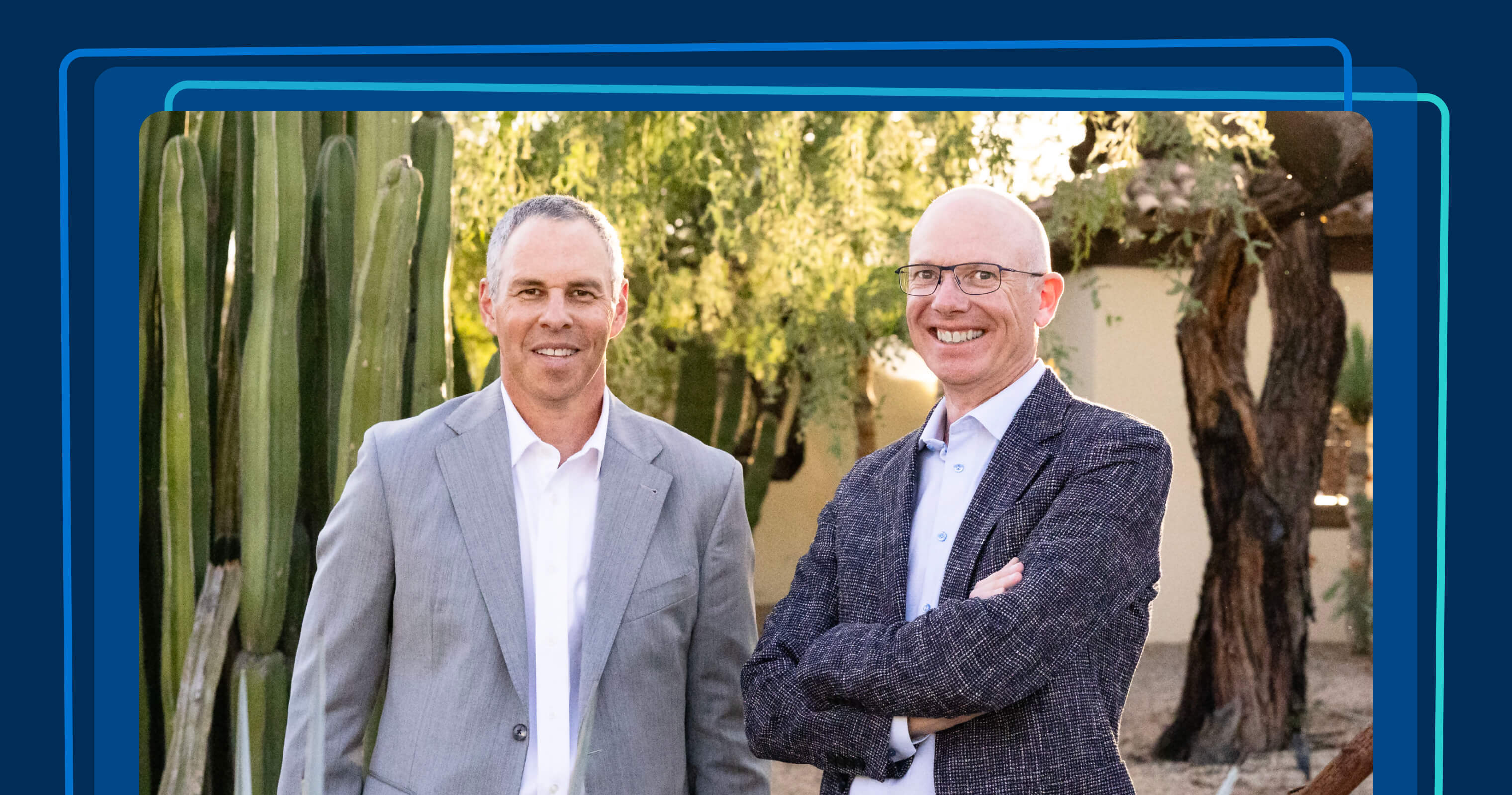 Brian de Haaff and Chris Waters standing together outdoors
